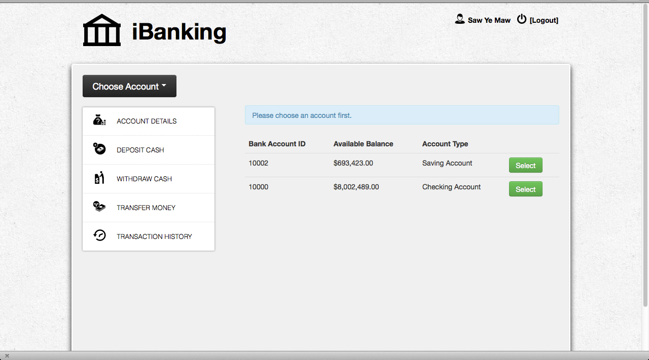 bank management system in java with source code