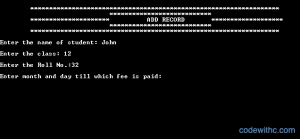 C Program School Billing System Project