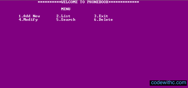 Mini Project in C Phonebook 2 Mini Project in C Phonebook - Main Menu