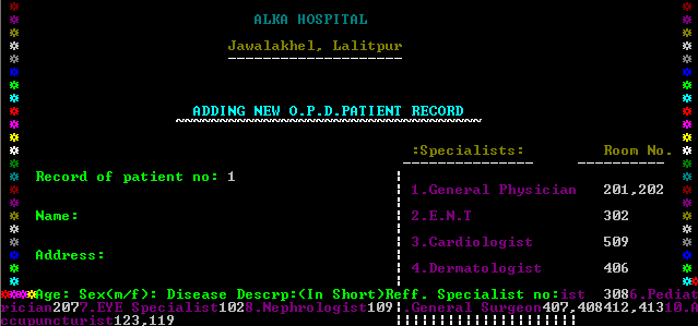 Add New Patient Record in Hospital