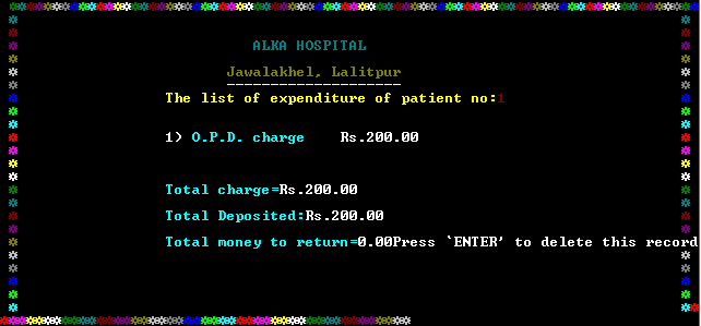 Patient's Expenditure