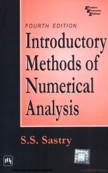 Numerical Analysis SS Sastry pdf Download 4th Edition