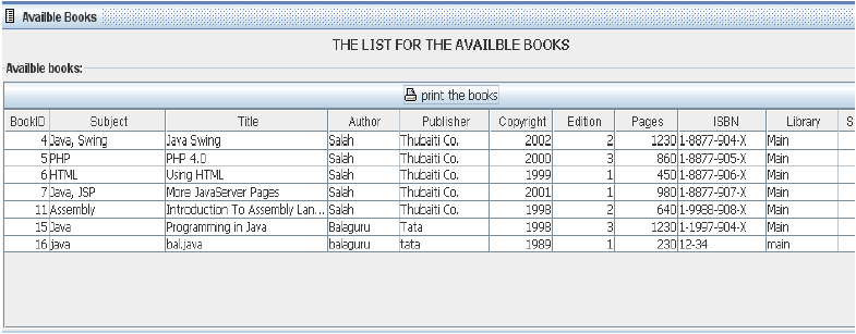 library management system in java