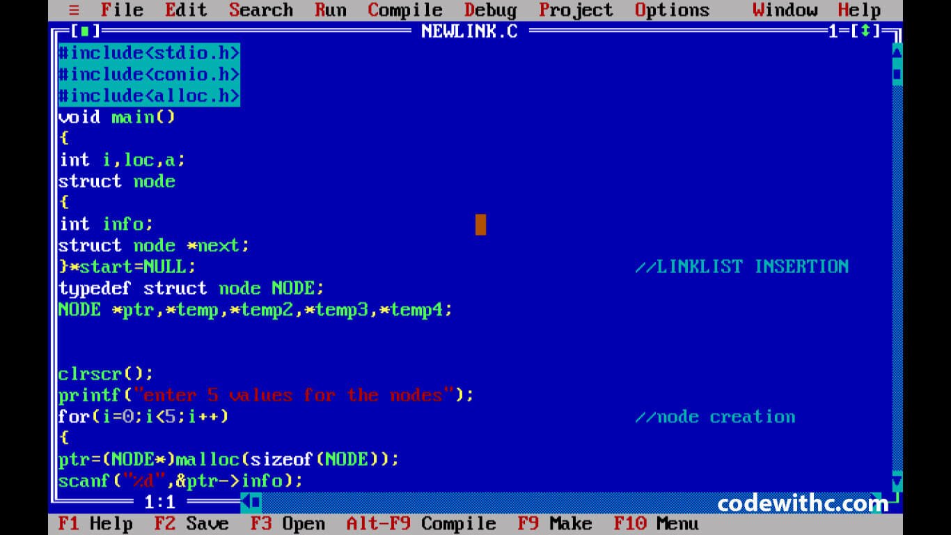 c program implementation of circular linked list 1 C Program: Implementation of Circular Linked list