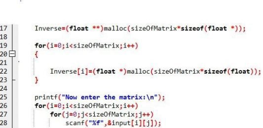 C Program: Gauss Jordon Method To Find Inverse Of A Matrix - Code With C
