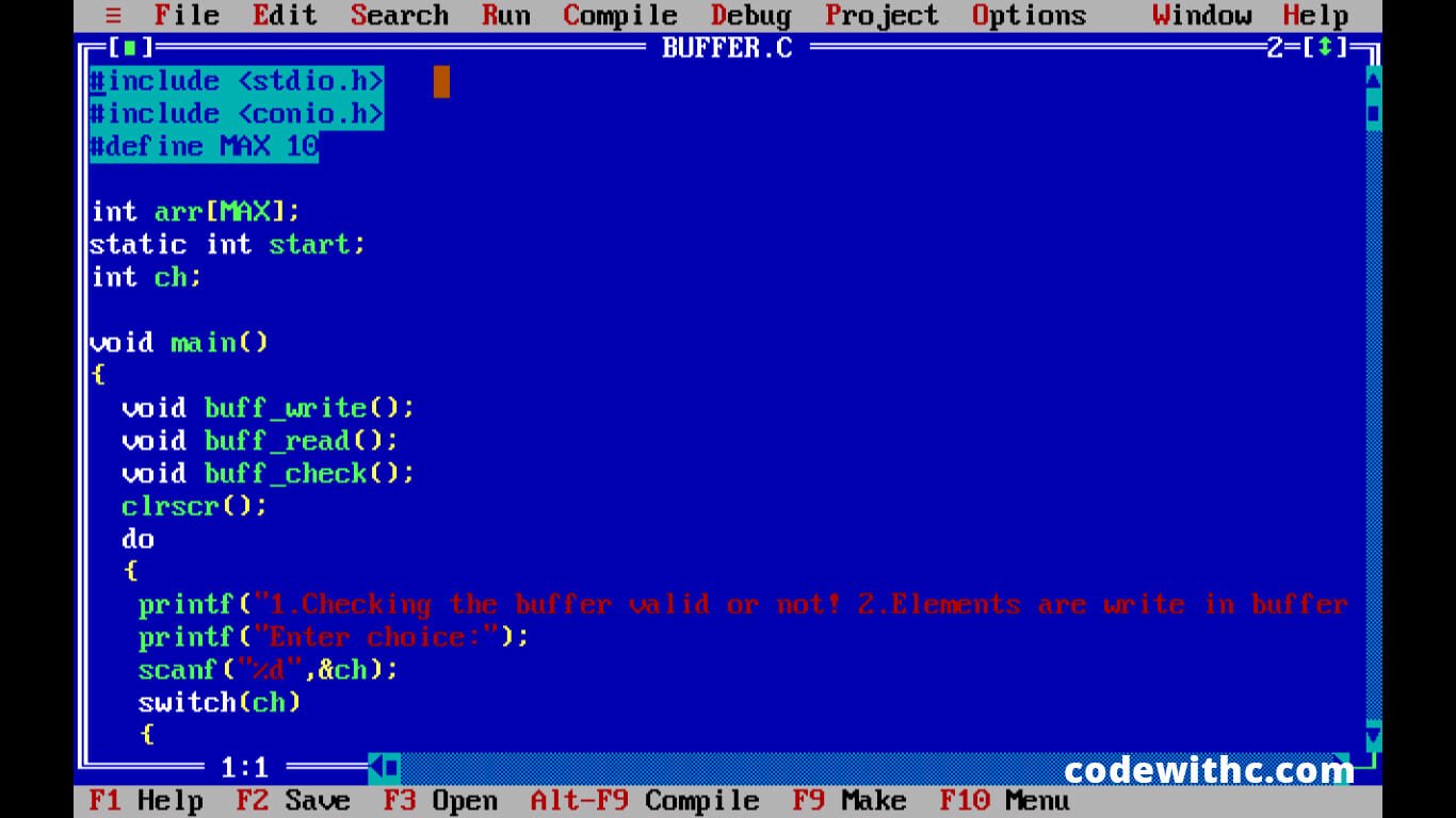 c program linear buffer usage 1 C Program: Linear Buffer Usage