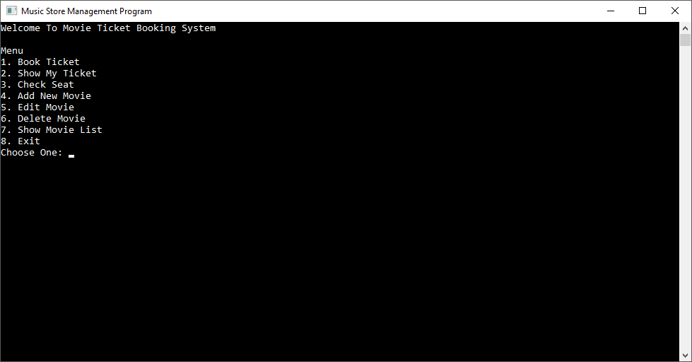 Movie Ticket Booking System in C++ with MySQL