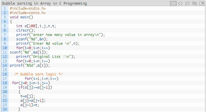 C Program: Sorts the strings of an array using bubble sort - w3resource