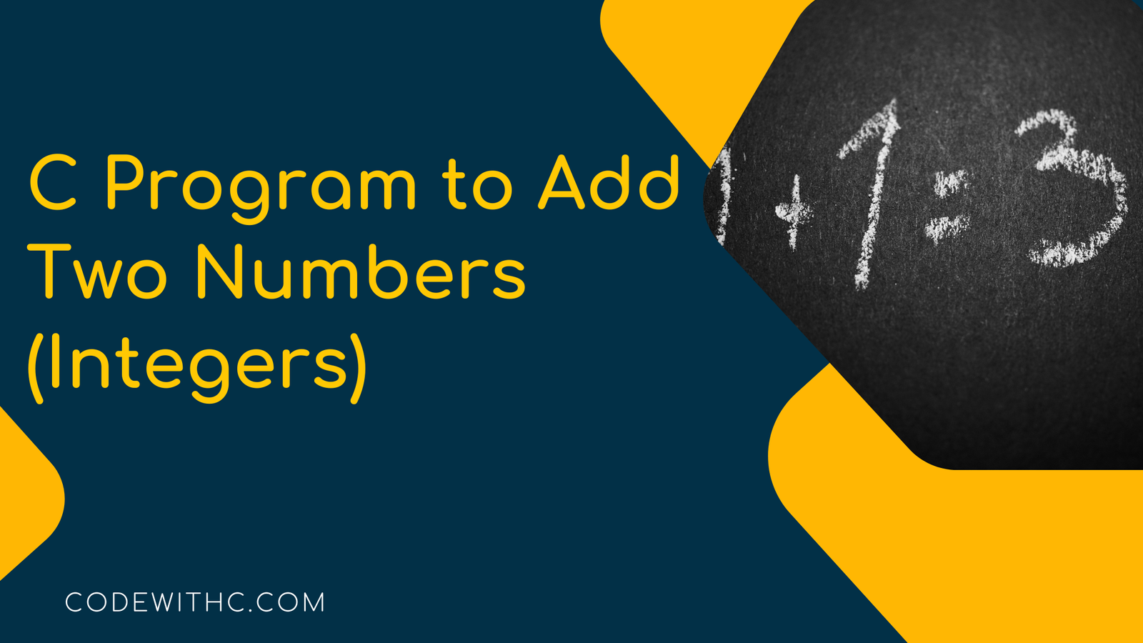 C Program to Add Two Numbers (Integers)